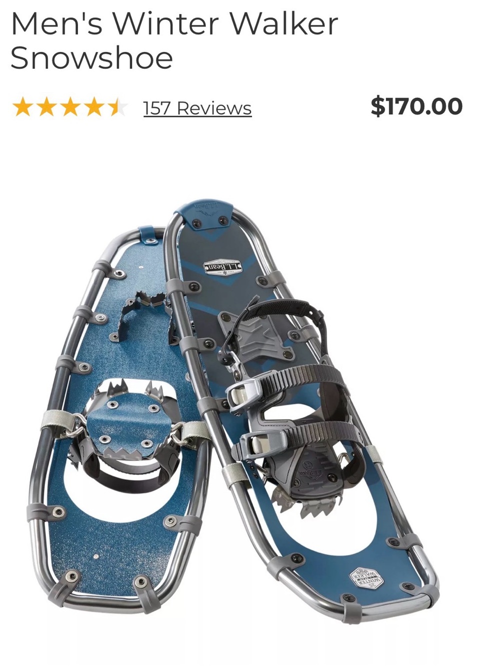 L.L BEAN WINTER WALKER SNOWSHOES 30 Brand New - Mens